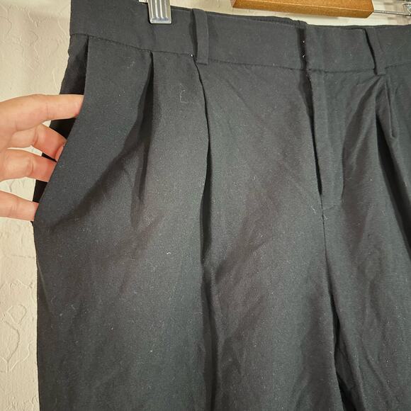 Madewell Women's Trouser Black Pleated Wool Blend‎ High Rise Ankle Pants Size 2 - Picture 4 of 12